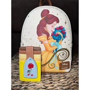 Loungefly Beauty And The Beast Belle Bouquet Mini Backpack Card Holder